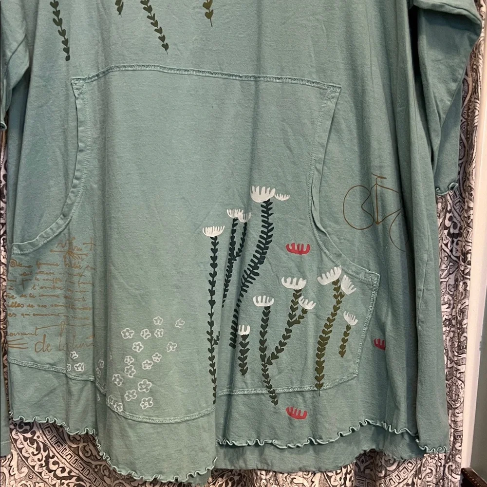 Blue Fish seafoam green/teal Floral Tunic & Pants Set - Green, Pink, White - Picture 3 of 14
